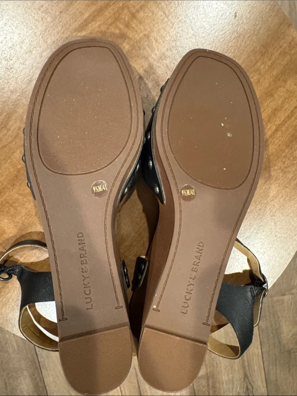 Lucky Brand Black Platform Ankle-Strap Sandals
